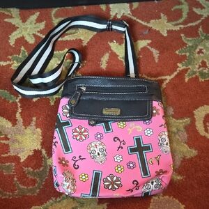 Cowgirl Trendy Skulls And Cross Crossbody Bag